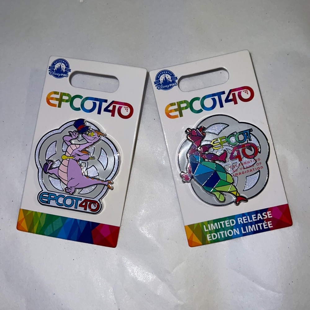 (2) Disney EPCOT 40 Figment Pins